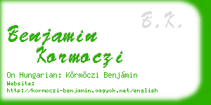 benjamin kormoczi business card